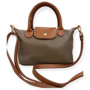 Mini Leather Handbag With Crossbody Strap